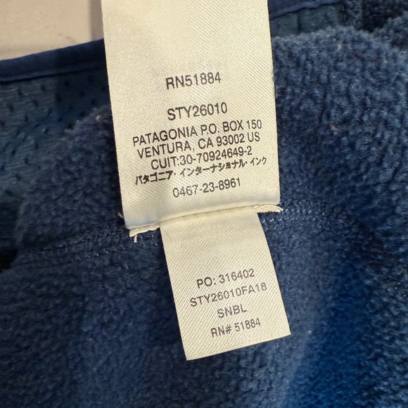 Patagonia Better Sweater navy quarter pullover snap collar kangaroo pocket L M - Picture 5 of 5